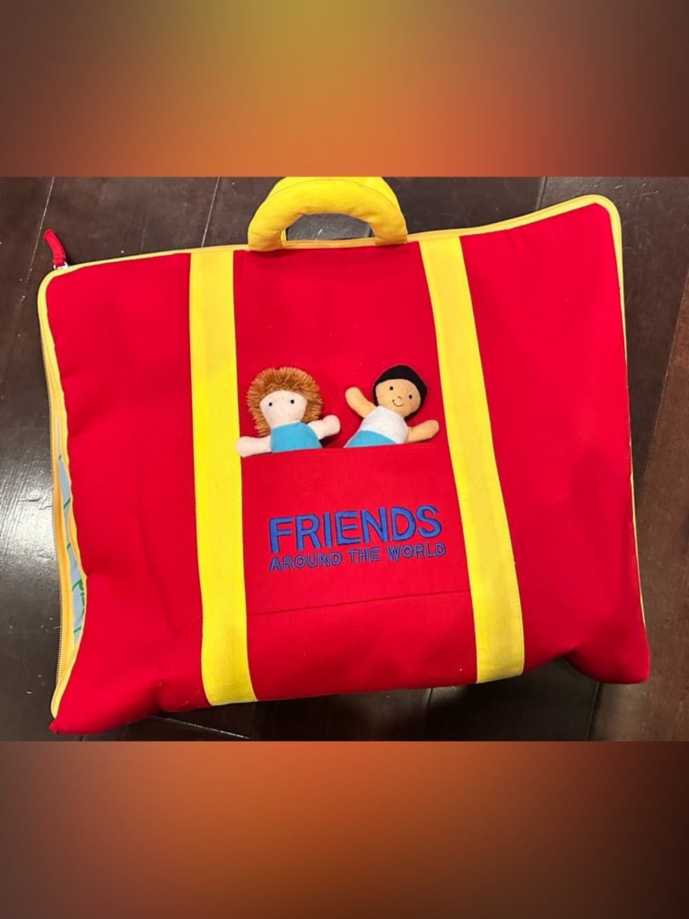 Friends Around The World Red & Yellow Doll Tote from FAO - circa 2014